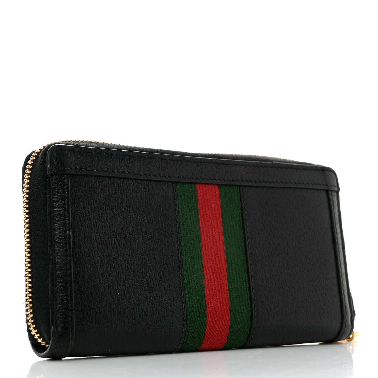 Calfskin Web Ophidia Zip Around Wallet Black