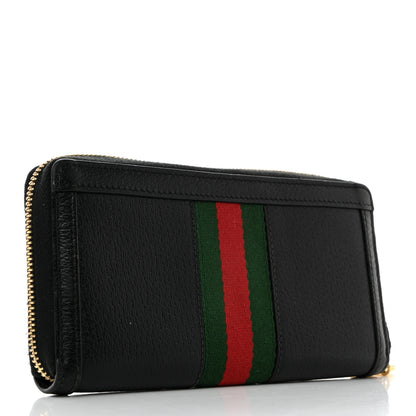 Gucci Calfskin Web Ophidia Zip Around Wallet Black 3 of 7