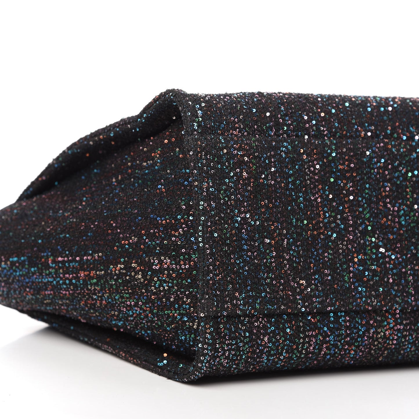 Calfskin Sequin Medium Deauville Tote Black