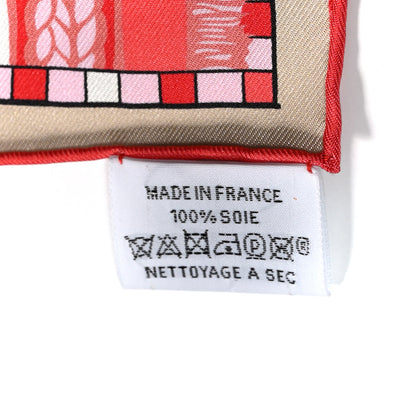 Hermes Silk Passades et Serpentines Double Face Scarf 90 Rose Bleu Beige 3 of 4