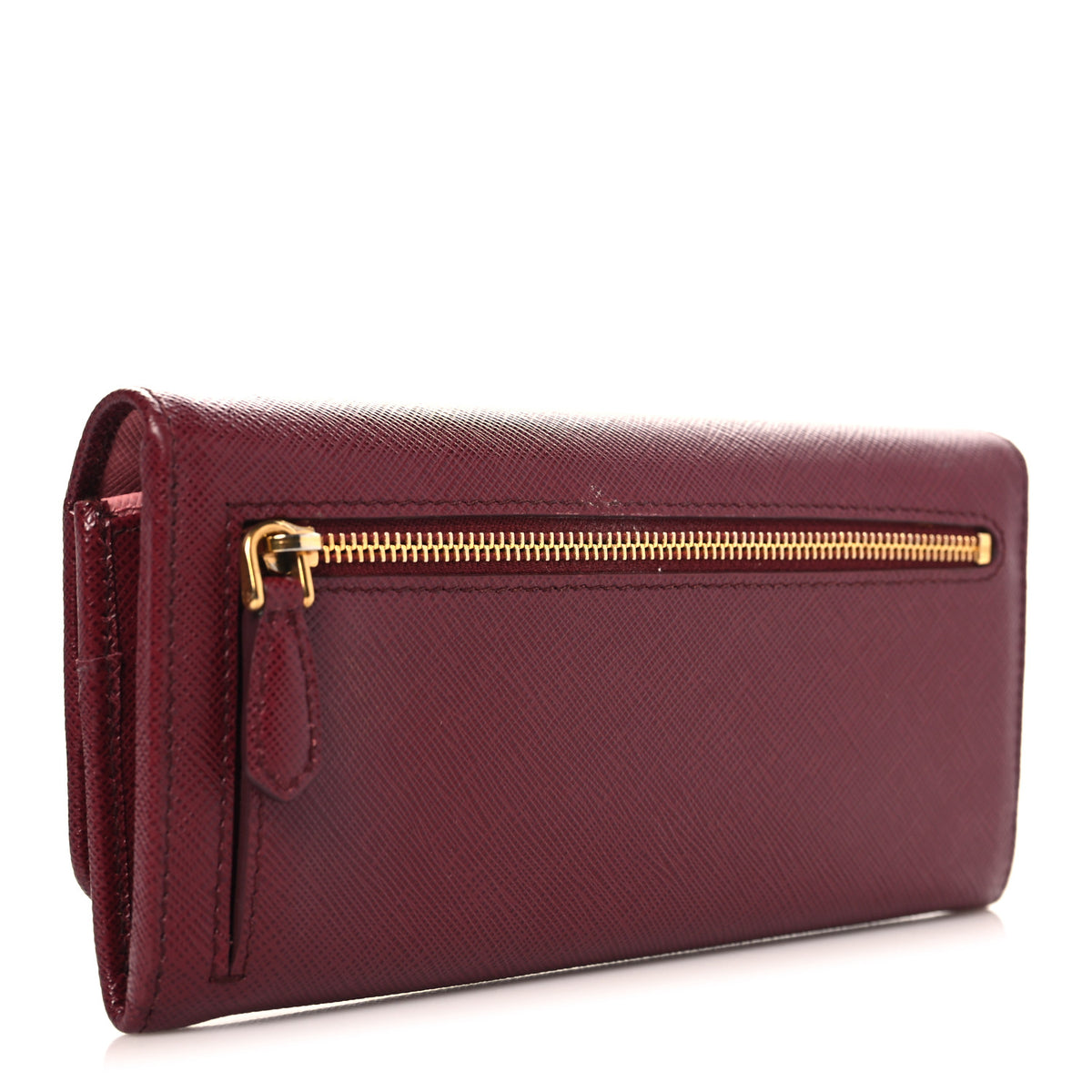 Saffiano Metal Continental Flap Wallet Cerise Petal