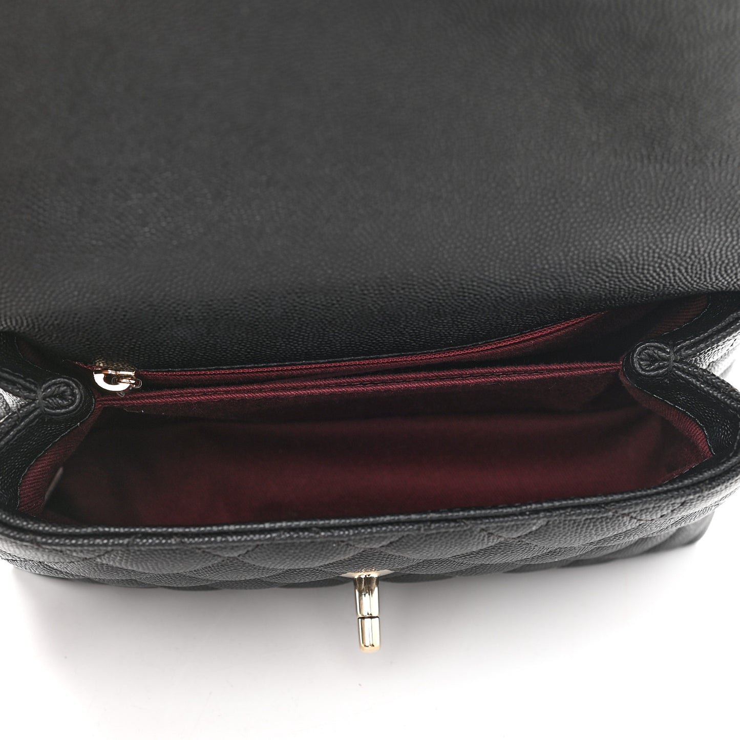 Caviar Quilted Mini Coco Handle Flap Black