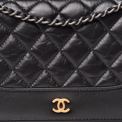 Chanel Aged Calfskin Quilted Gabrielle Wallet On Chain WOC Black 9 of 15