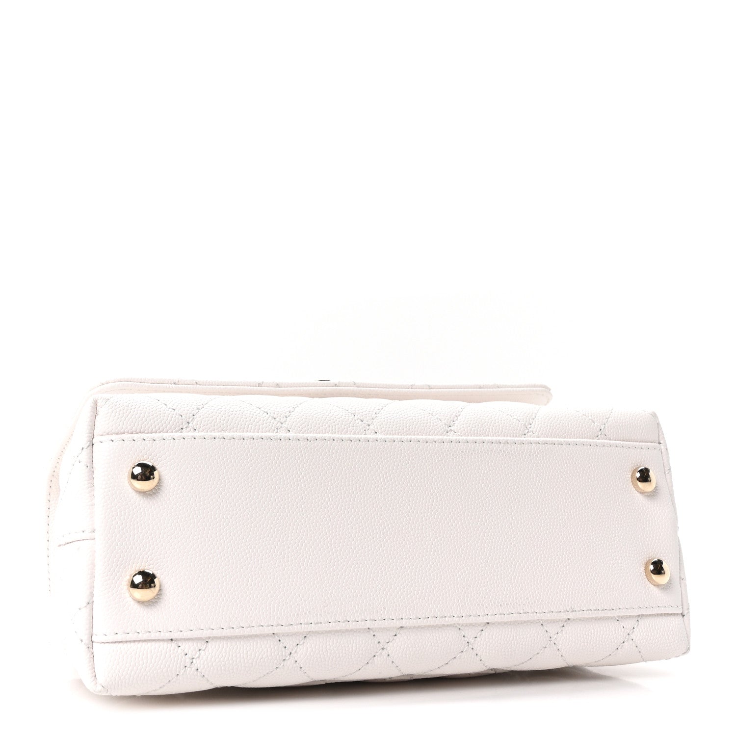 Chanel Caviar Quilted Mini Coco Handle Flap White 4 of 10
