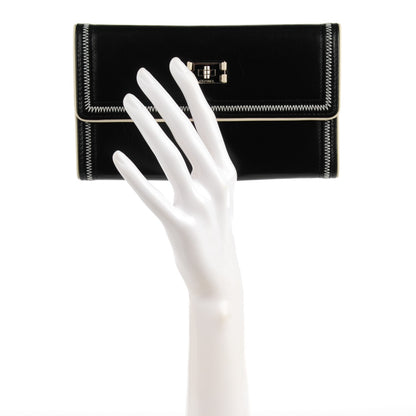 Chanel Lambskin Large Flap Wallet Black 2 of 8