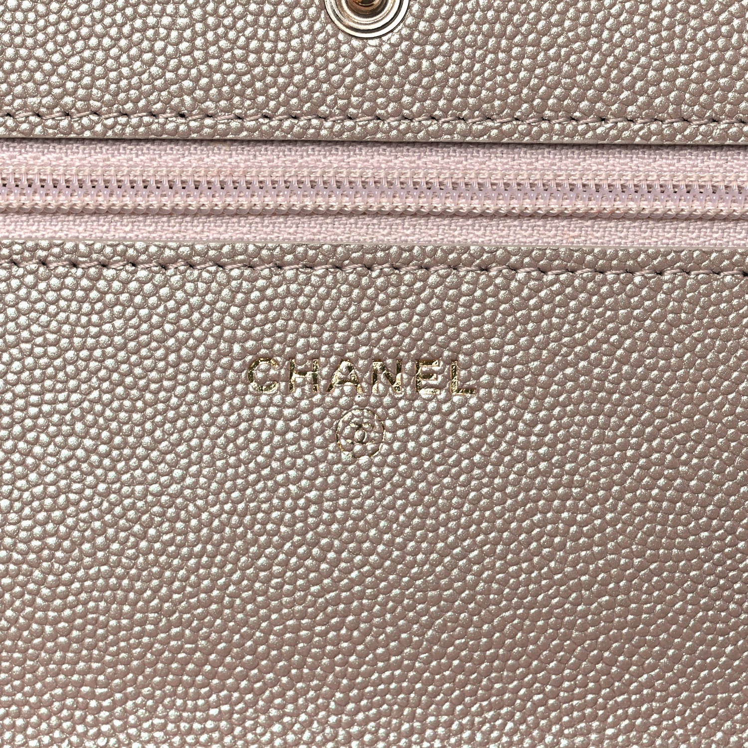 Chanel Iridescent Caviar Quilted Wallet On Chain WOC Beige 6 of 11