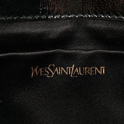 Saint Laurent Textured Patent Monogram Large Belle De Jour Clutch Black 6 of 9