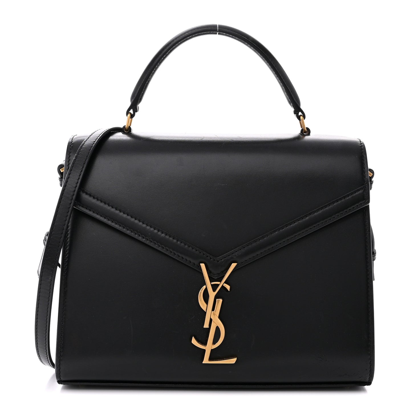 Smooth Calfskin Medium Classic Monogram Cassandra Top Handle Black Rouge Legion