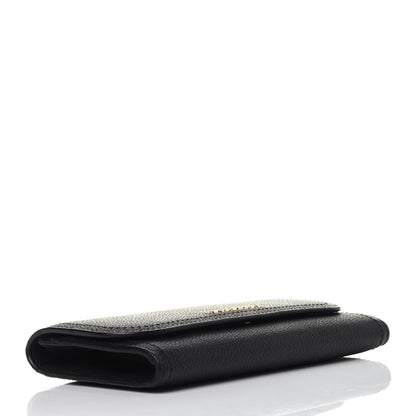 Burberry Grain Calfskin Continental Flap Wallet Black 4 of 11