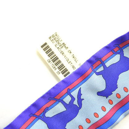 Hermes Silk Sequences Twilly Scarf Bleu Glacier 4 of 6