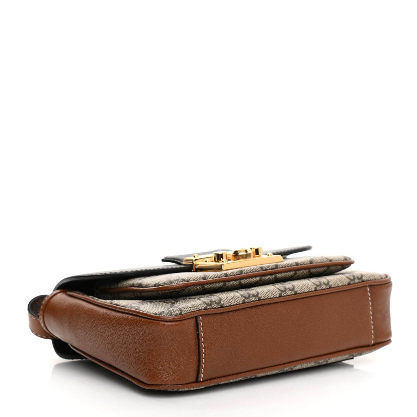 GG Supreme Monogram New Sakai Lux Calfskin Mini Padlock Flap Pocket Shoulder Bag Beige Ebony Black Cuir