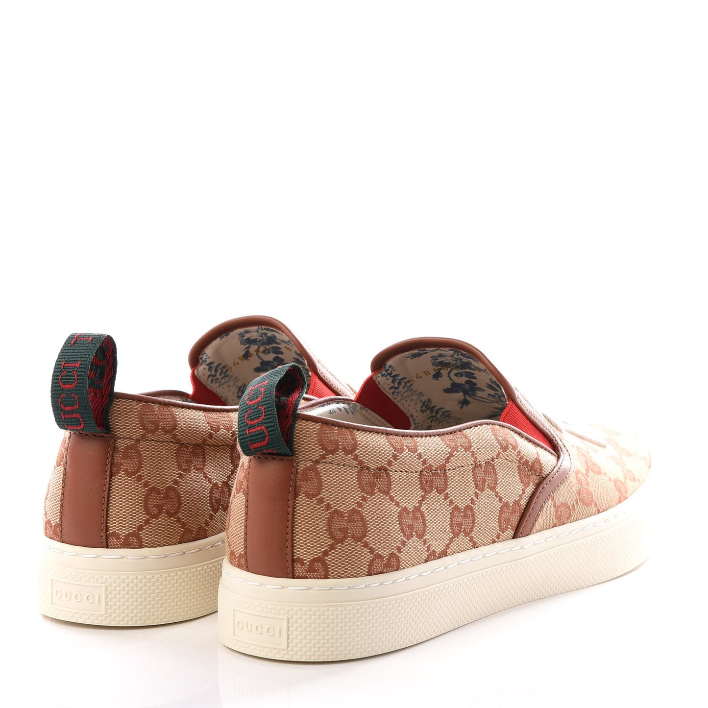 X MLB GG Monogram NY Yankees Embroidered Mens Slip On Sneakers 8 Beige Ruggine Rust