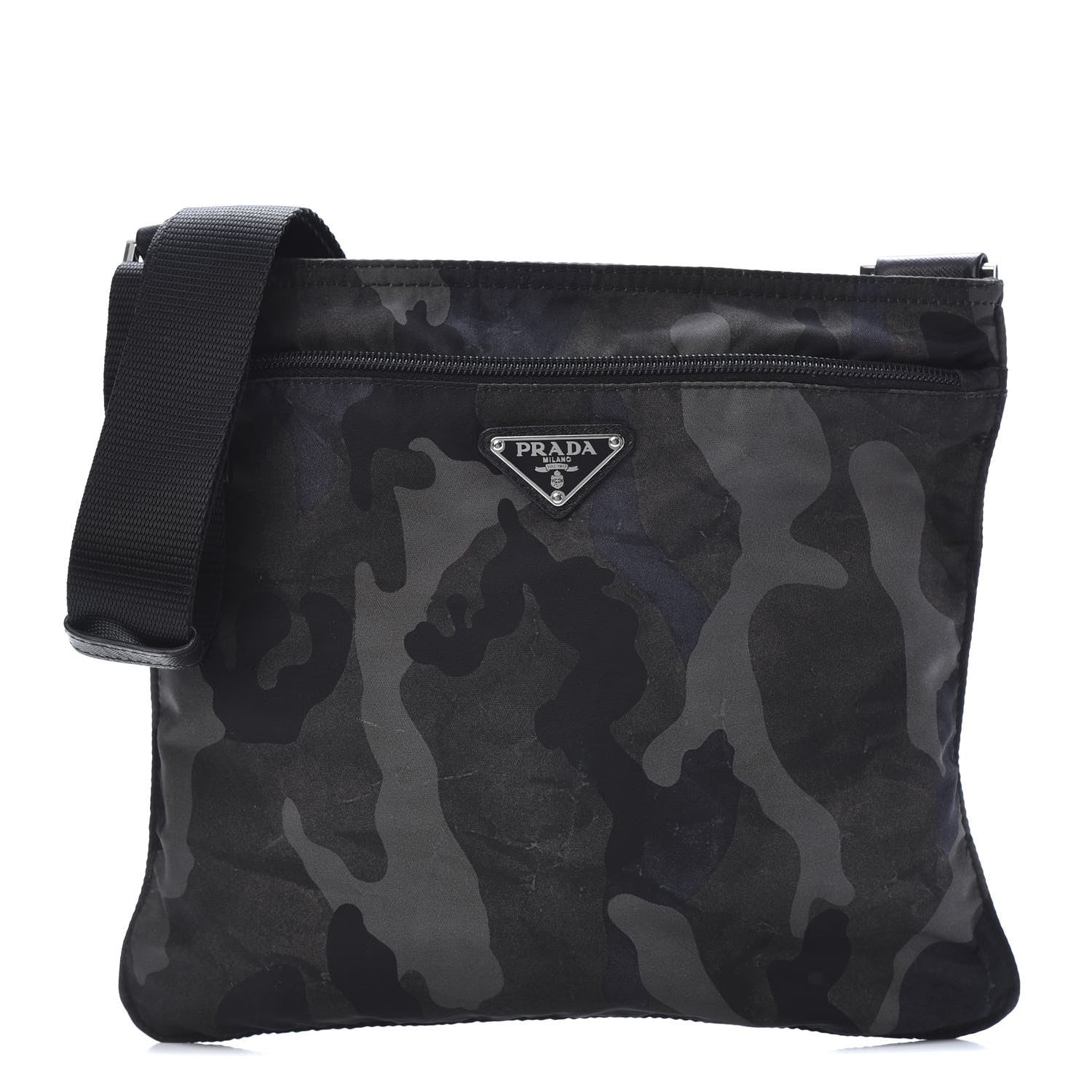 Prada Tessuto Nylon Camouflage Flat Messenger Fumo 1 of 11
