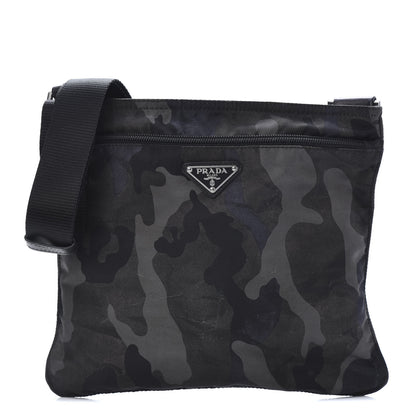 Prada Tessuto Nylon Camouflage Flat Messenger Fumo 1 of 11