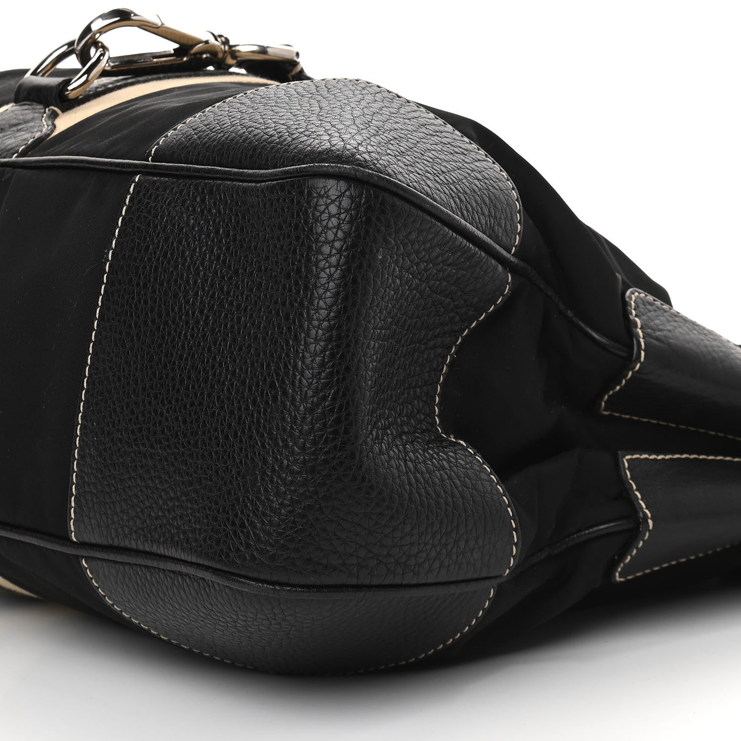 Prada Tessuto Nylon Vitello Foldover Buckle Satchel Black 8 of 10