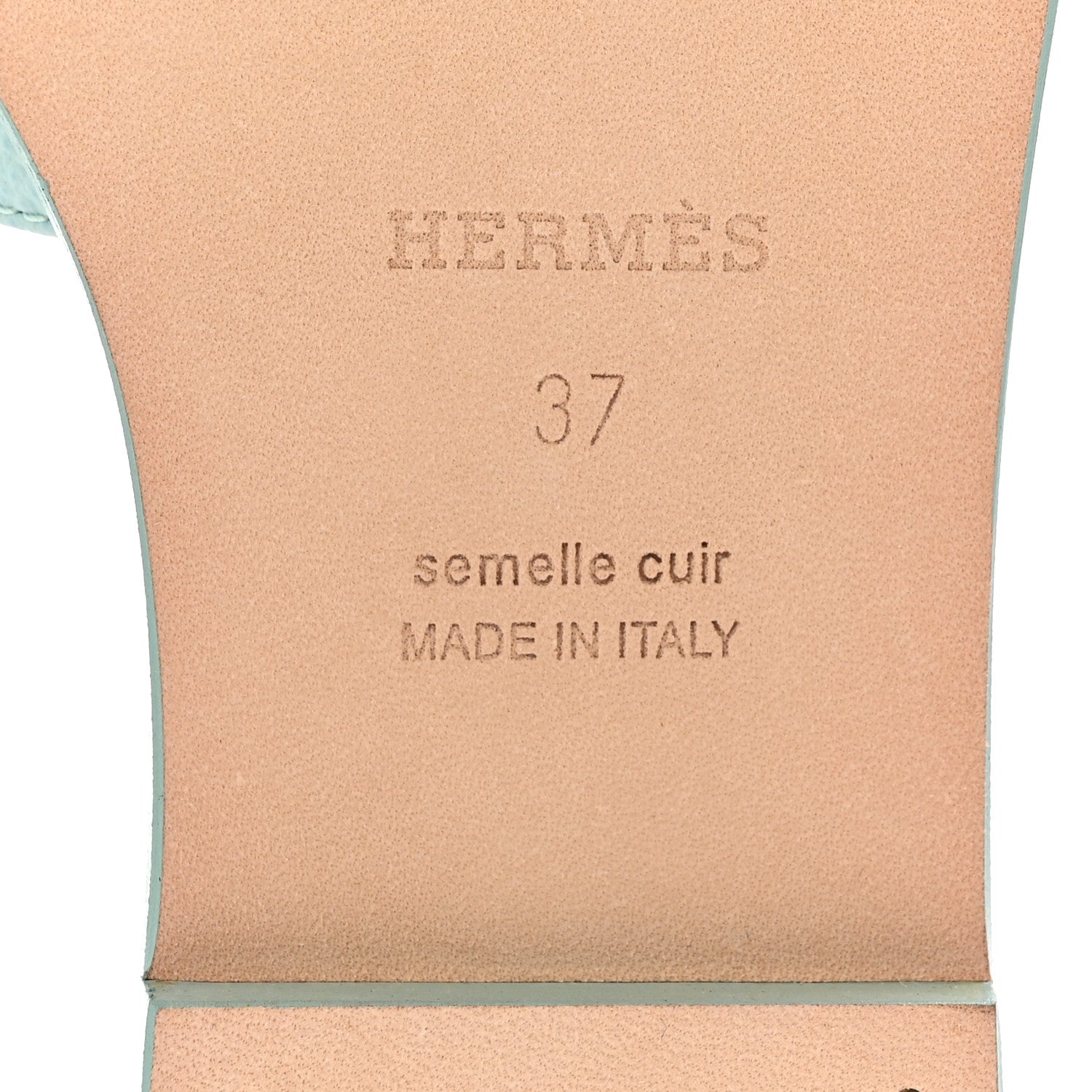 Hermes Epsom Oran Sandals 37 Vert Embrun 7 of 10