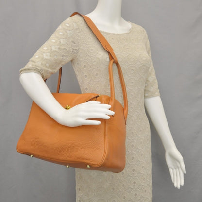 Hermes Taurillon Clemence Lindy 30 Orange 2 of 10