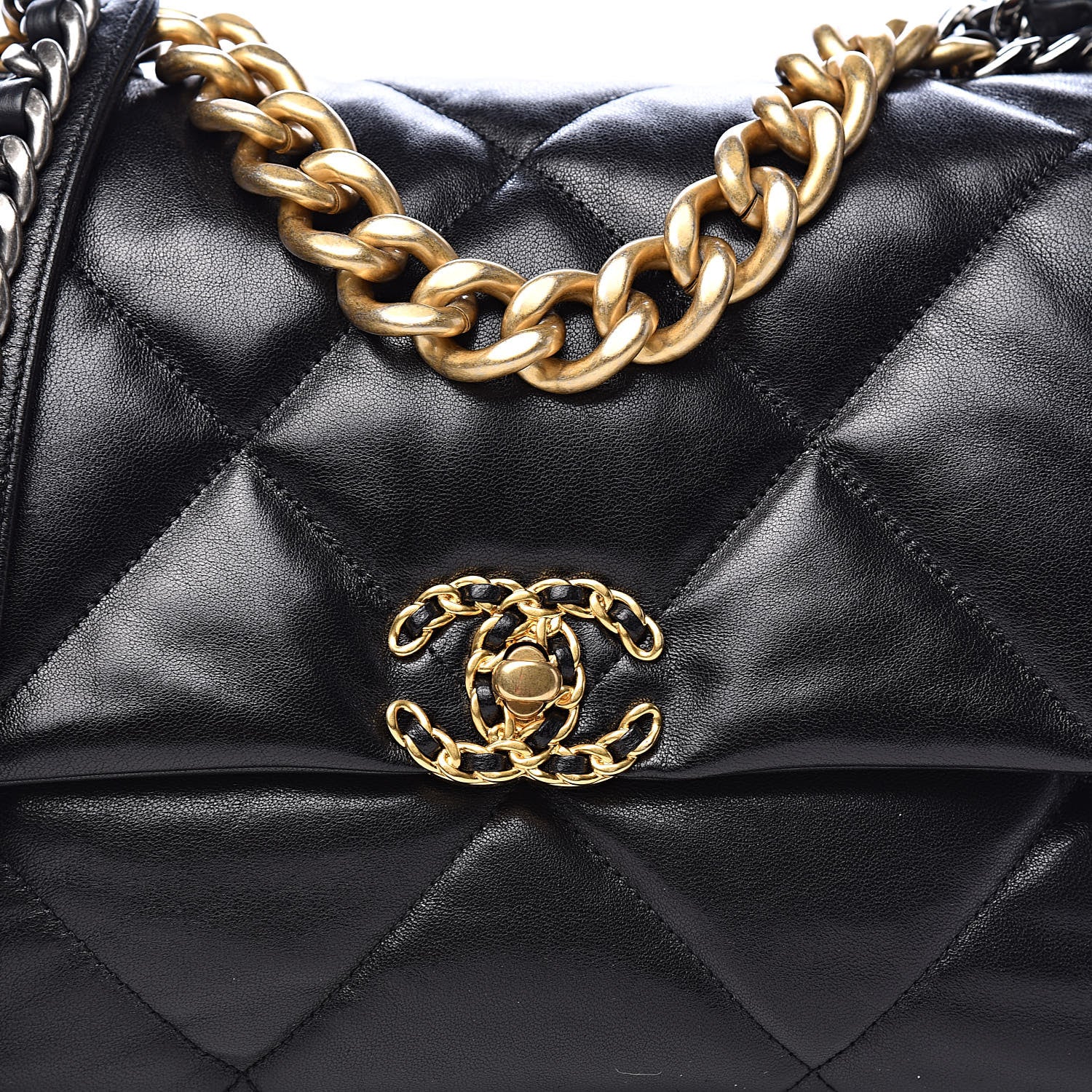 Chanel Lambskin Quilted Large 19 Flap Black 10 of 11