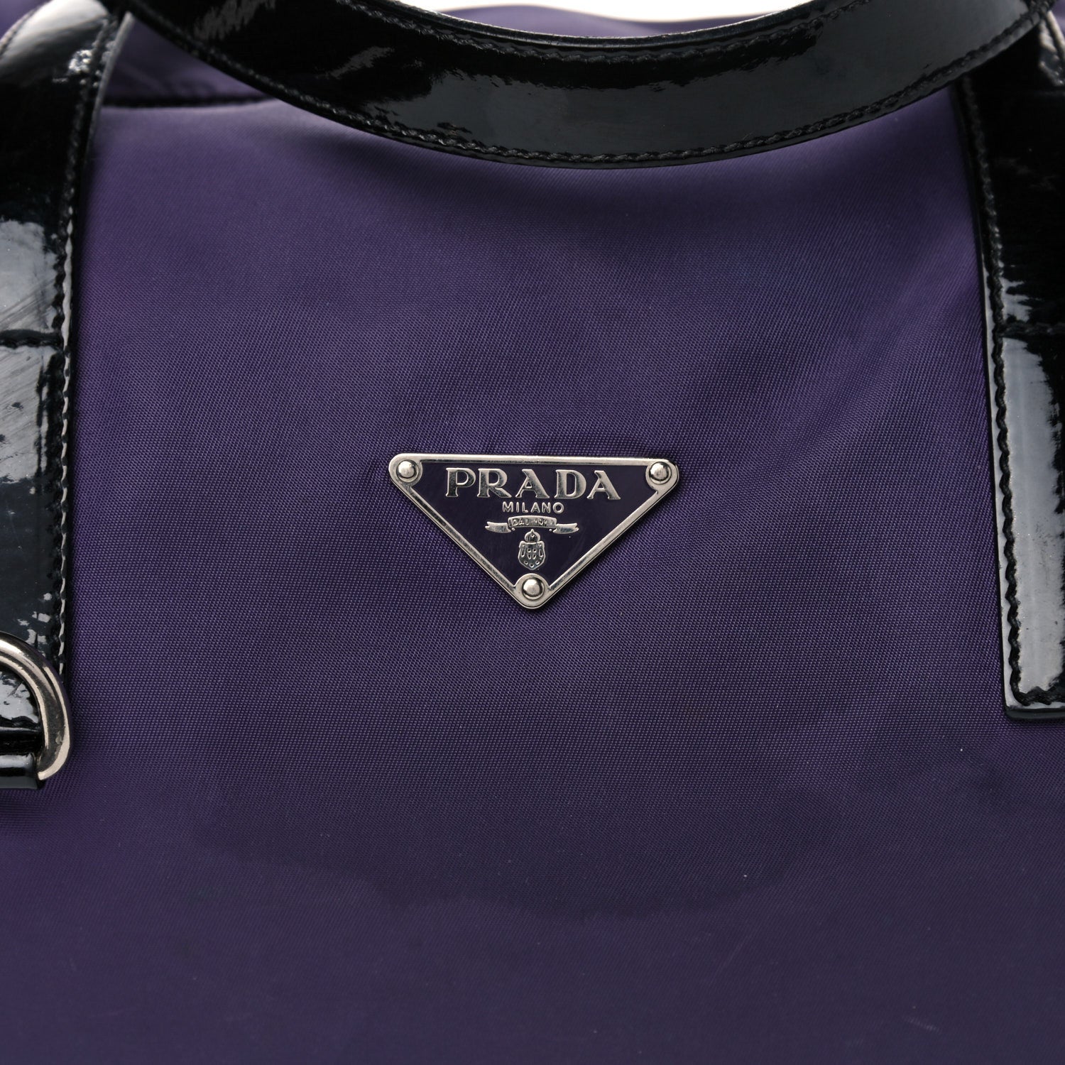Prada Tessuto Nylon Vernice Bauletto Ciclamino Black 8 of 18