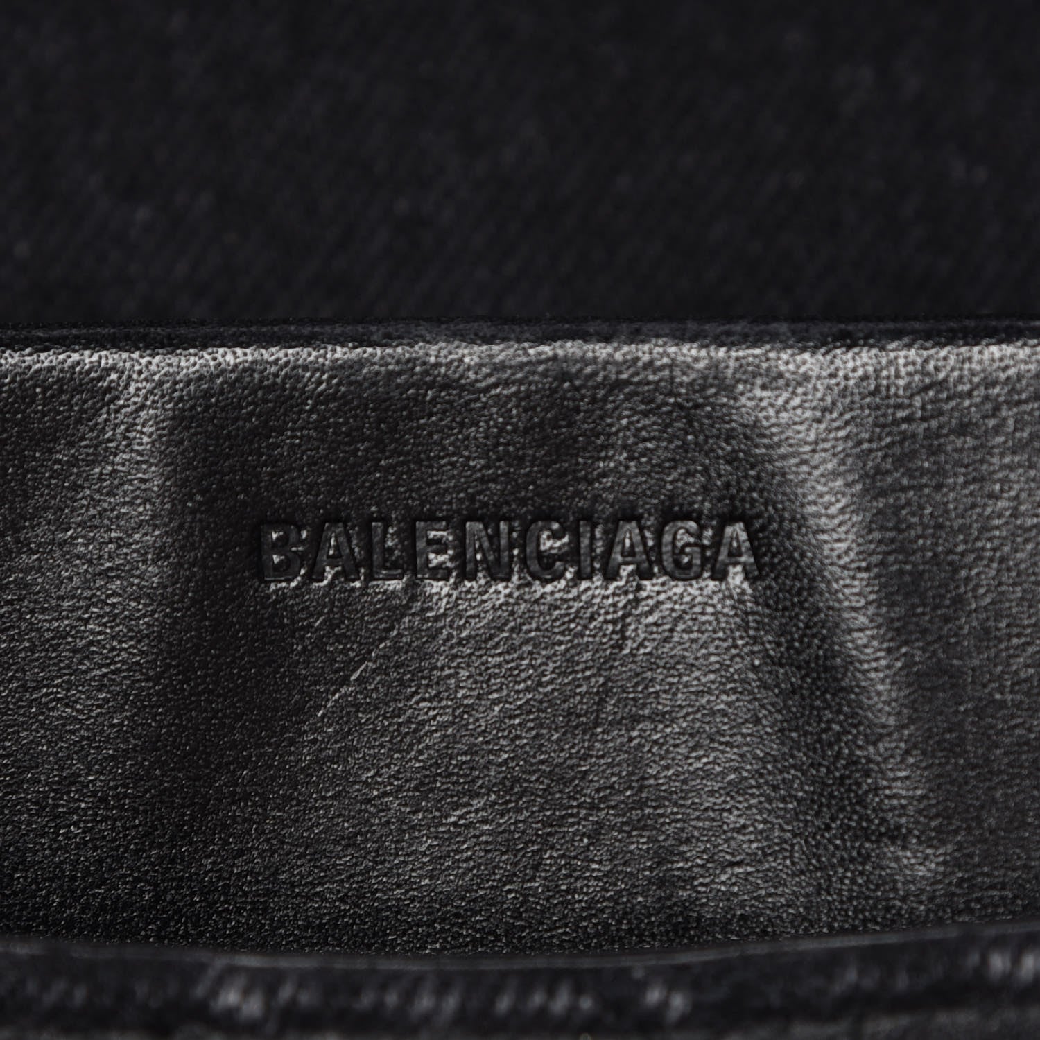 Balenciaga Destroyed Denim Jacquard Logo Matelasse M BB Round Shoulder Bag Black 8 of 12