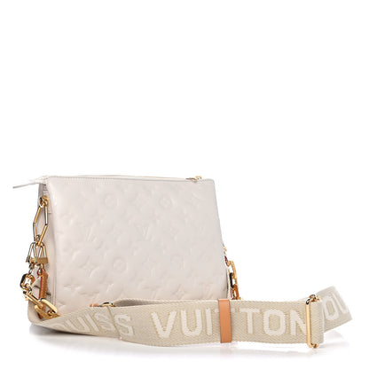 Louis Vuitton Lambskin Embossed Monogram Coussin PM Beige Cream 2 of 6