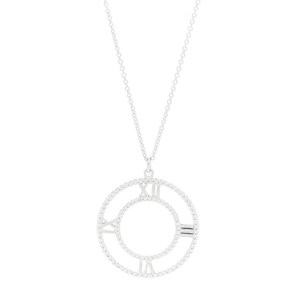 Tiffany 18K White Gold Diamond Medium Atlas Open Pave Pendant Necklace 4 of 7