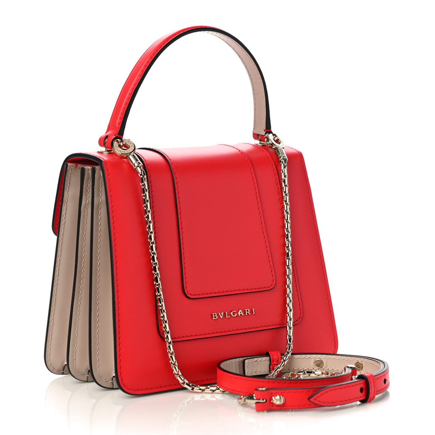 Calfskin Serpenti Forever Top Handle Red Milky Opal