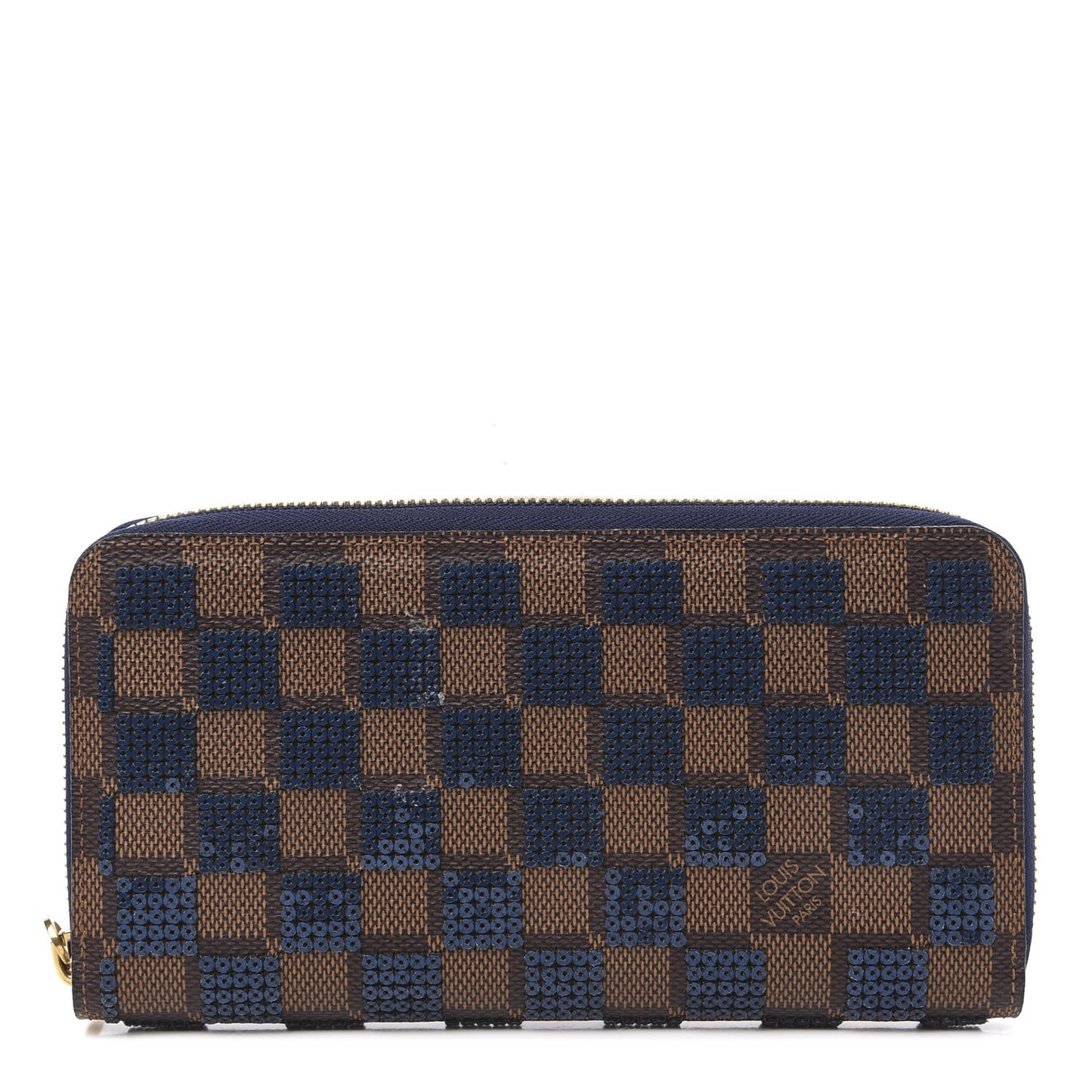 Damier Paillettes Zippy Wallet Blue