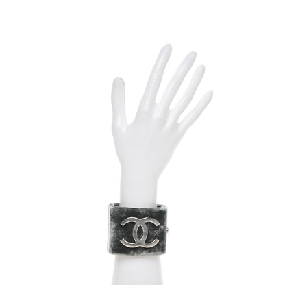 Chanel Velvet CC Cuff Silver Grey 2 of 5