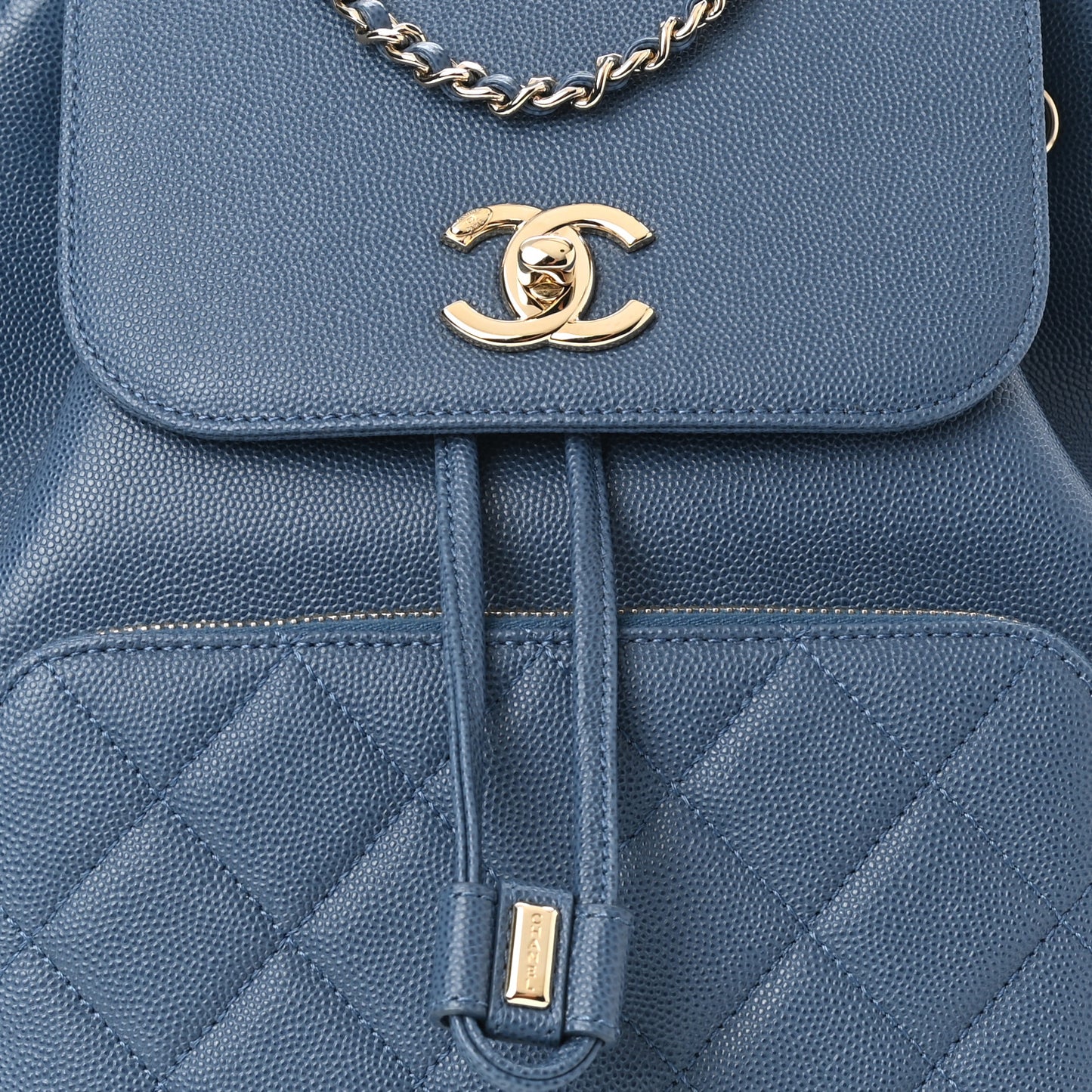 Caviar Quilted Business Affinity Backpack Blue