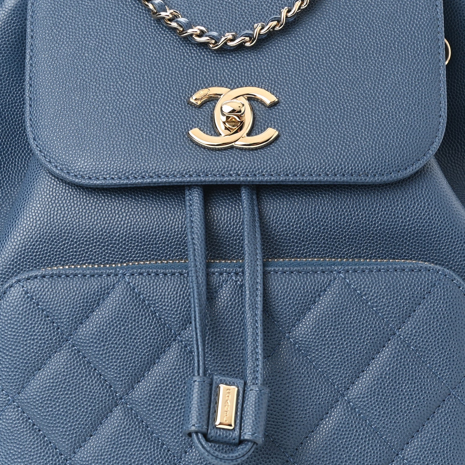 Chanel Caviar Quilted Business Affinity Backpack Blue 7 of 9