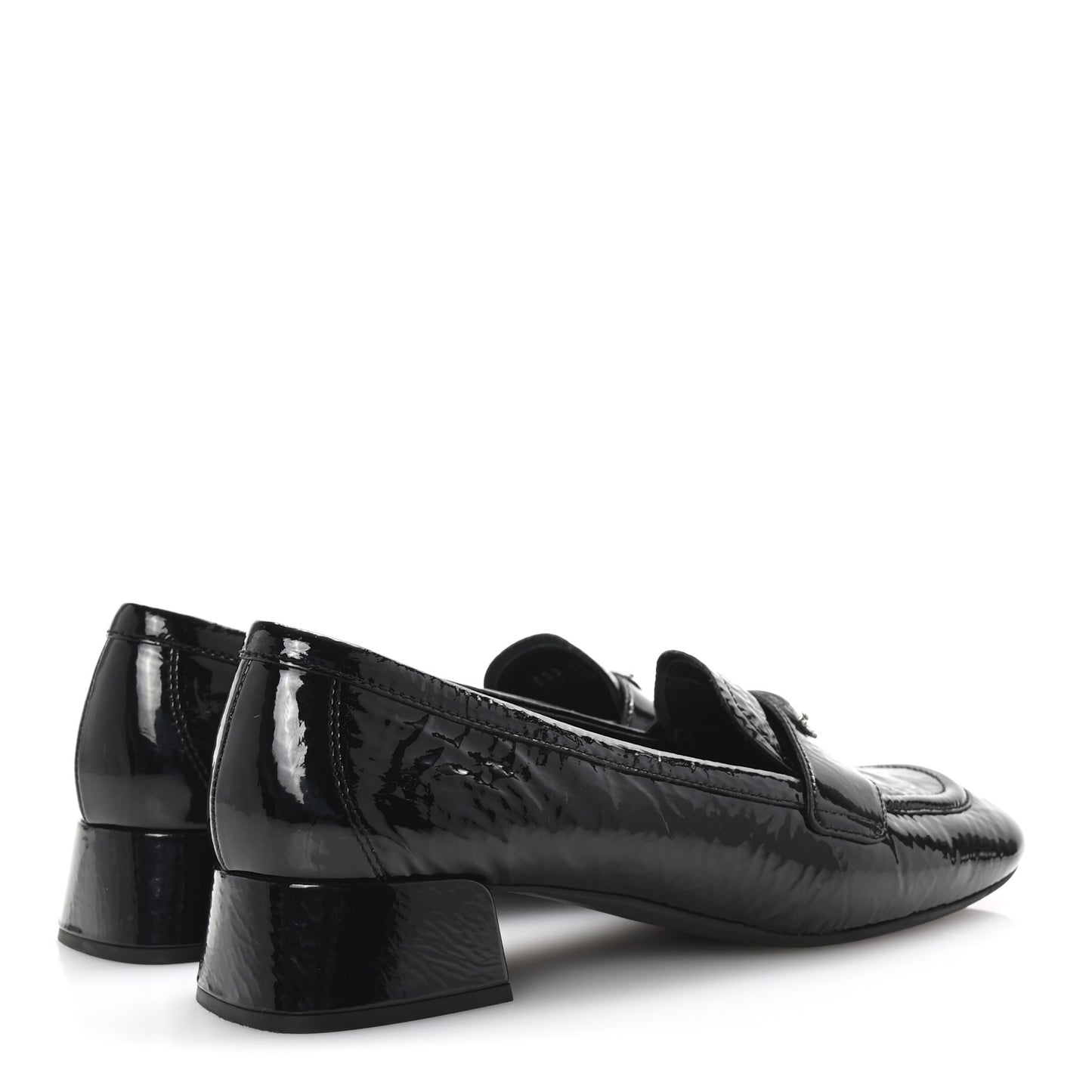 Naplak Metal Triangle Logo 30mm Loafer Pumps 38 Black