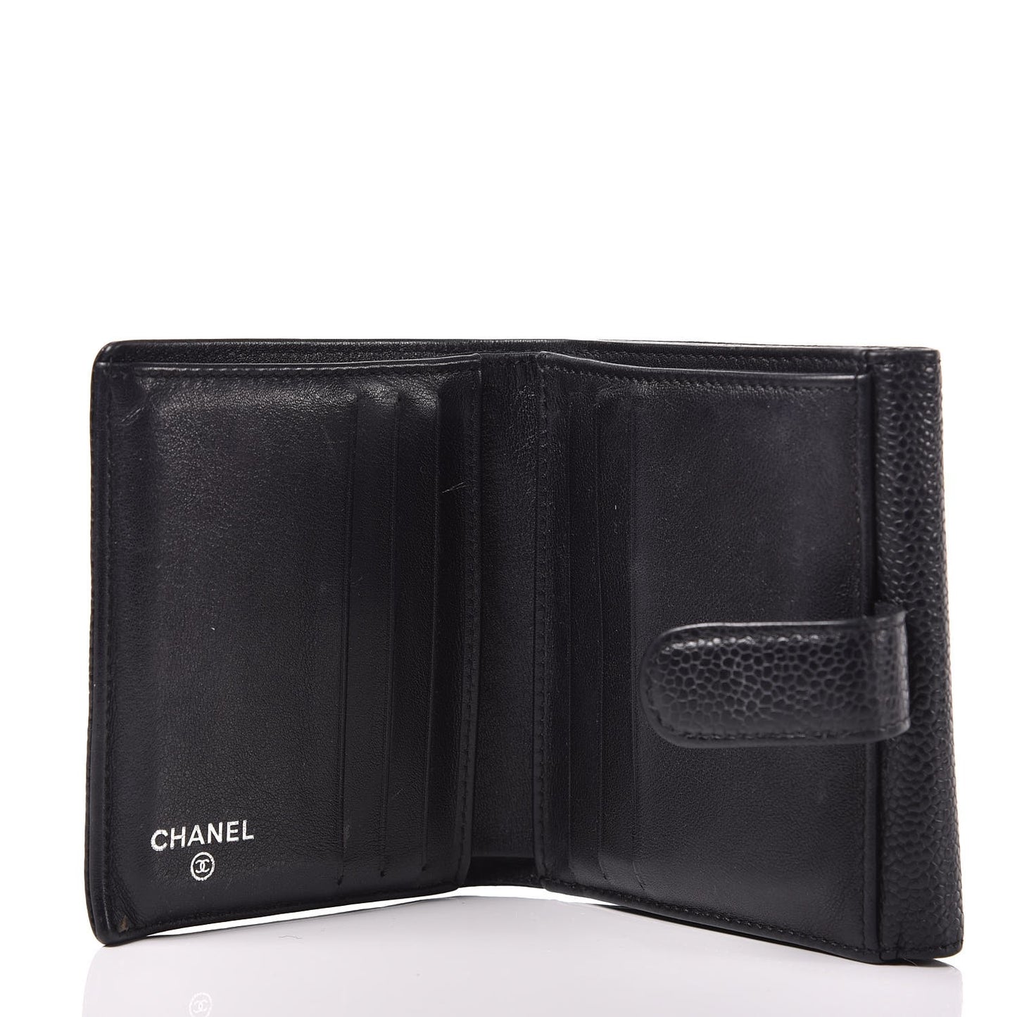 Caviar Timeless CC Compact Flap Wallet Black