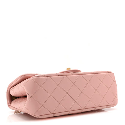 Chanel Lambskin Quilted Mini Rectangular Sweet Camellia Flap Light Pink 4 of 10