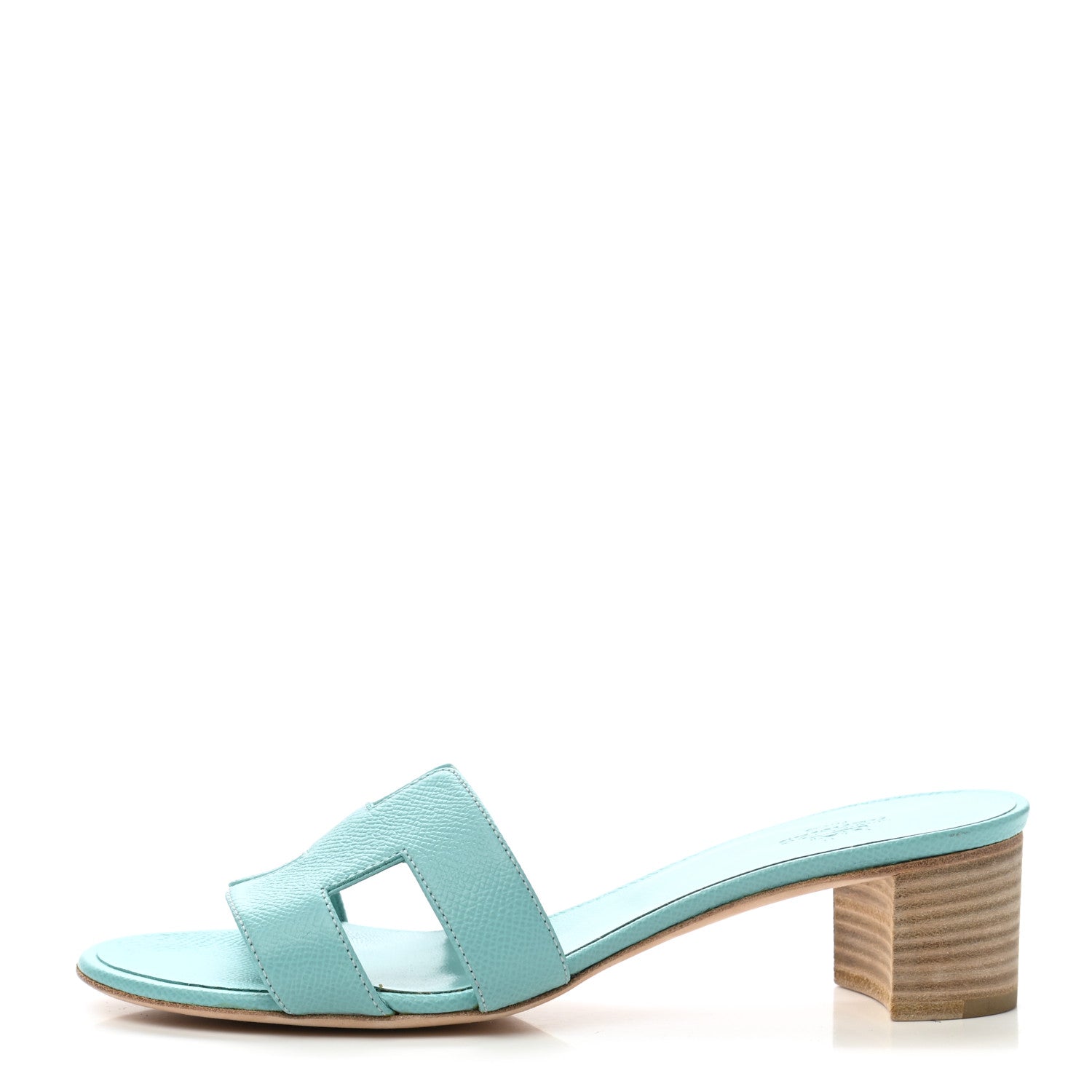 Hermes Epsom Oasis Sandals 37.5 Vert Embrun 1 of 7