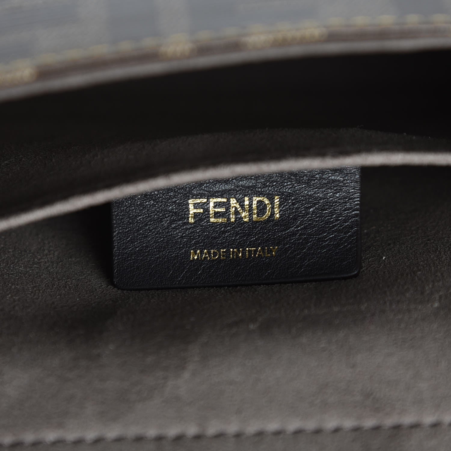 Fendi Vitello Grace Glazed Fabric FF 1974 Double F Shoulder Bag Alchemy Mogano Panna 8 of 10