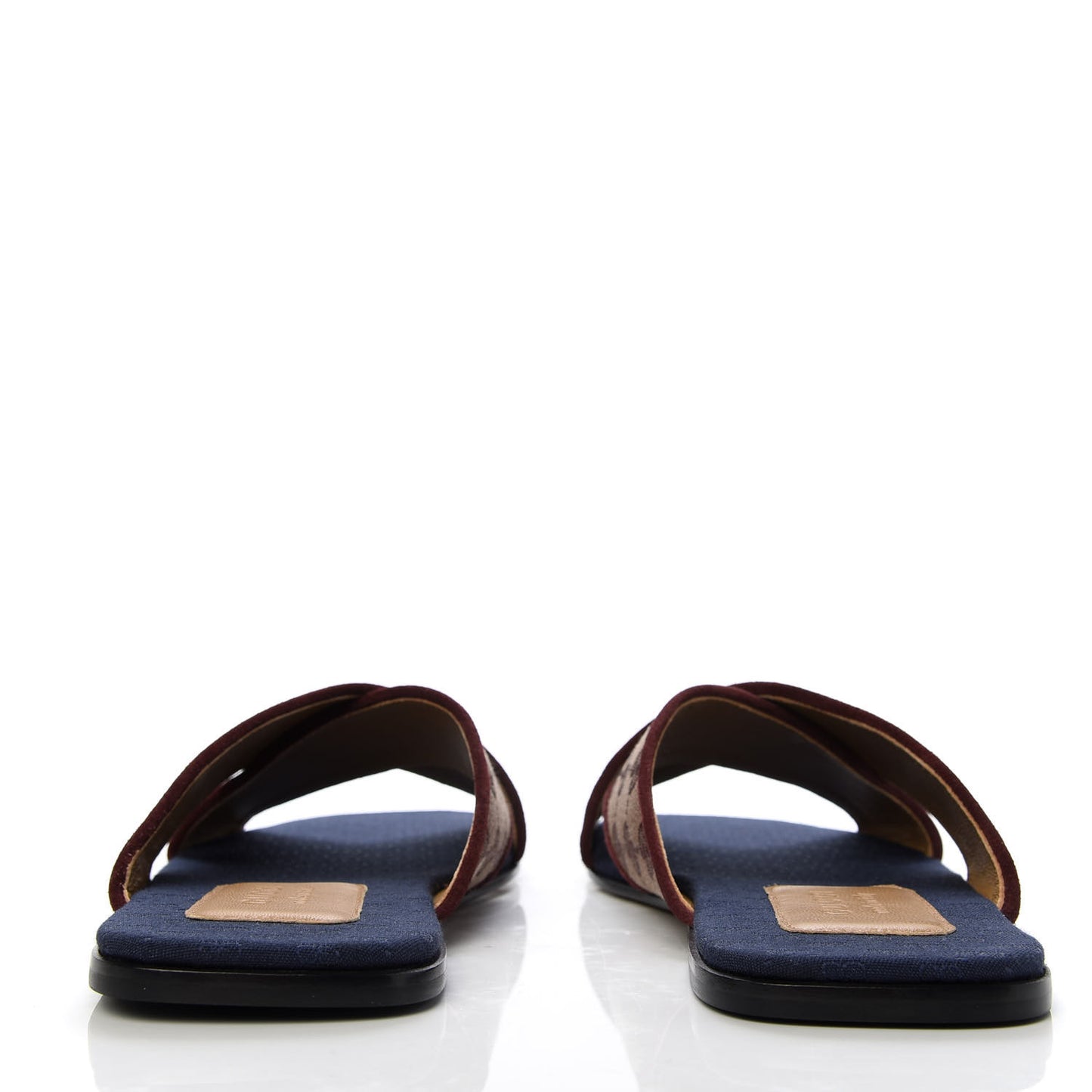 Canvas GG Monogram Mens Criss Cross Slide Sandals 8 Sahara Rubino Chardonnay