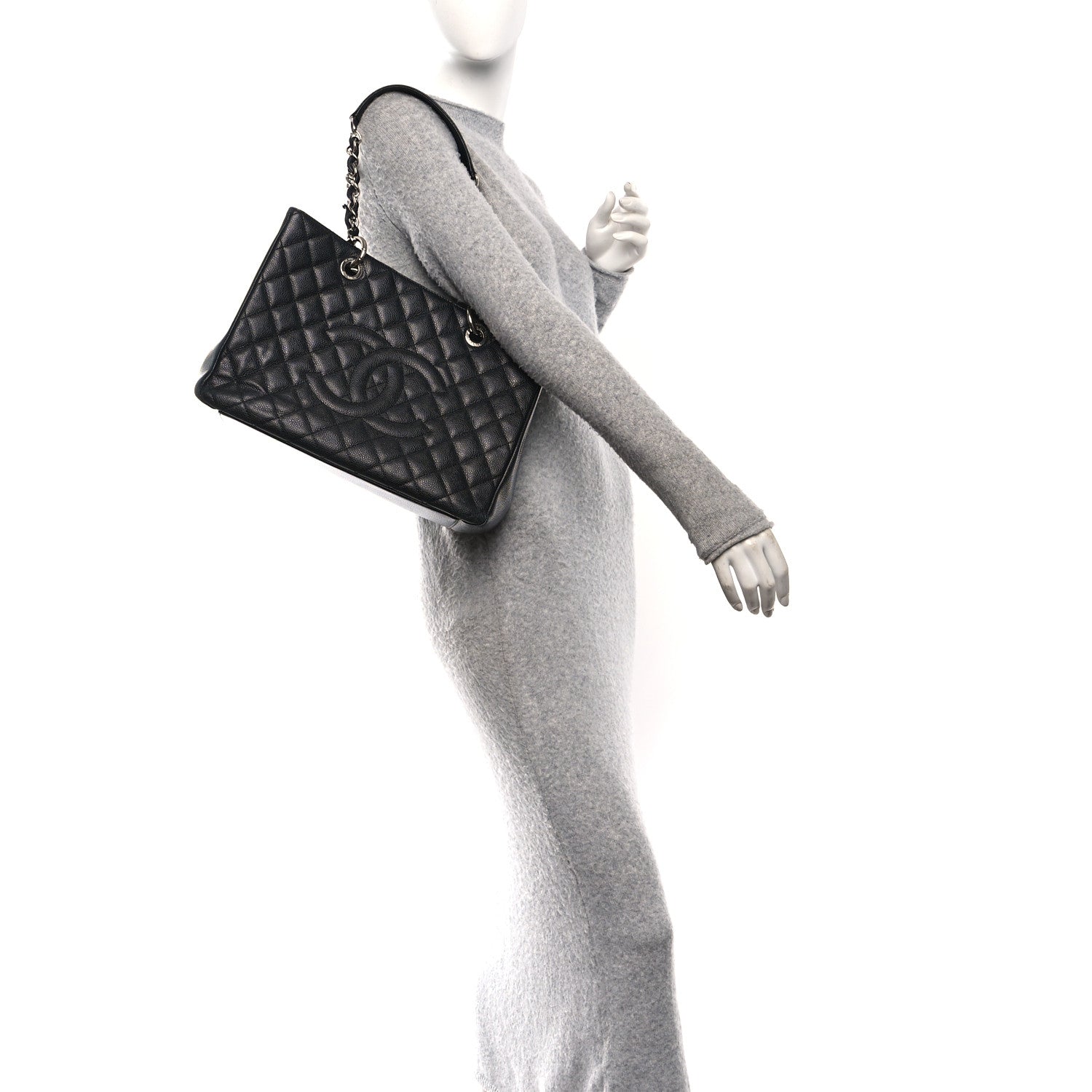 Chanel Caviar Quilted Grand Shopping Tote GST Black 2 of 10