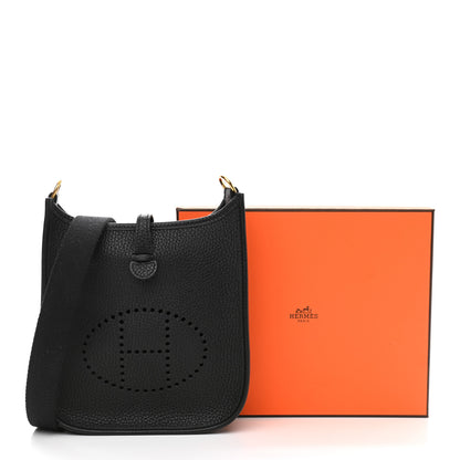 Hermes Taurillon Clemence Evelyne TPM Black 12 of 12