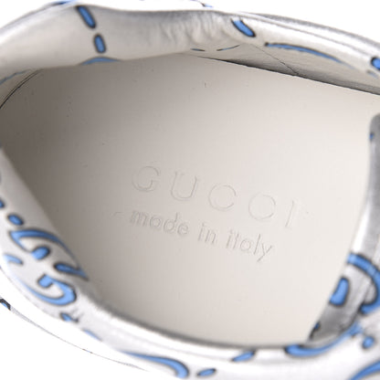 Gucci Miro Rubber Wax GucciGhost Print Mens New Ace Sneakers 7 Silver 6 of 9