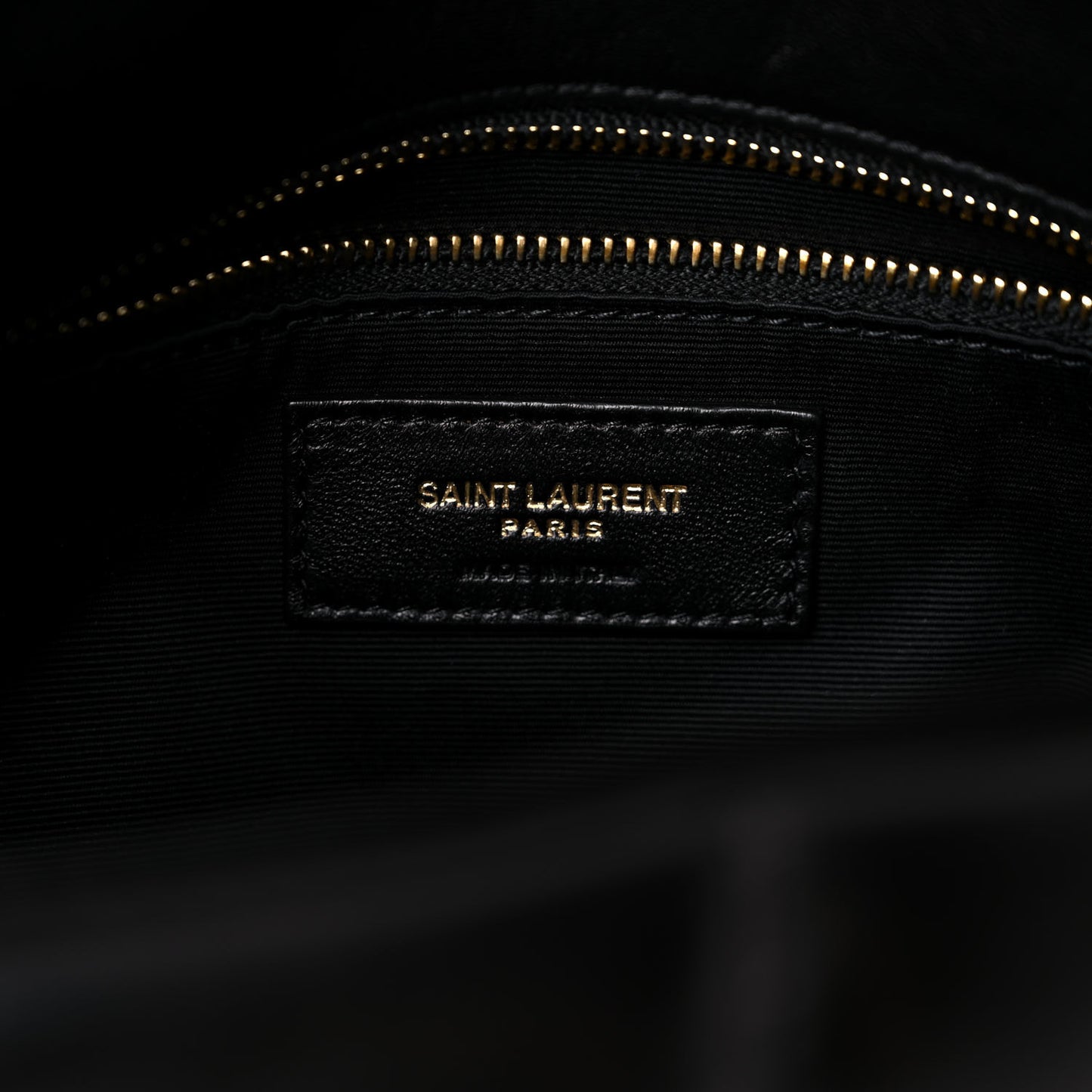 Lambskin Quilted Small Loulou Puffer Monogram Chain Satchel Black