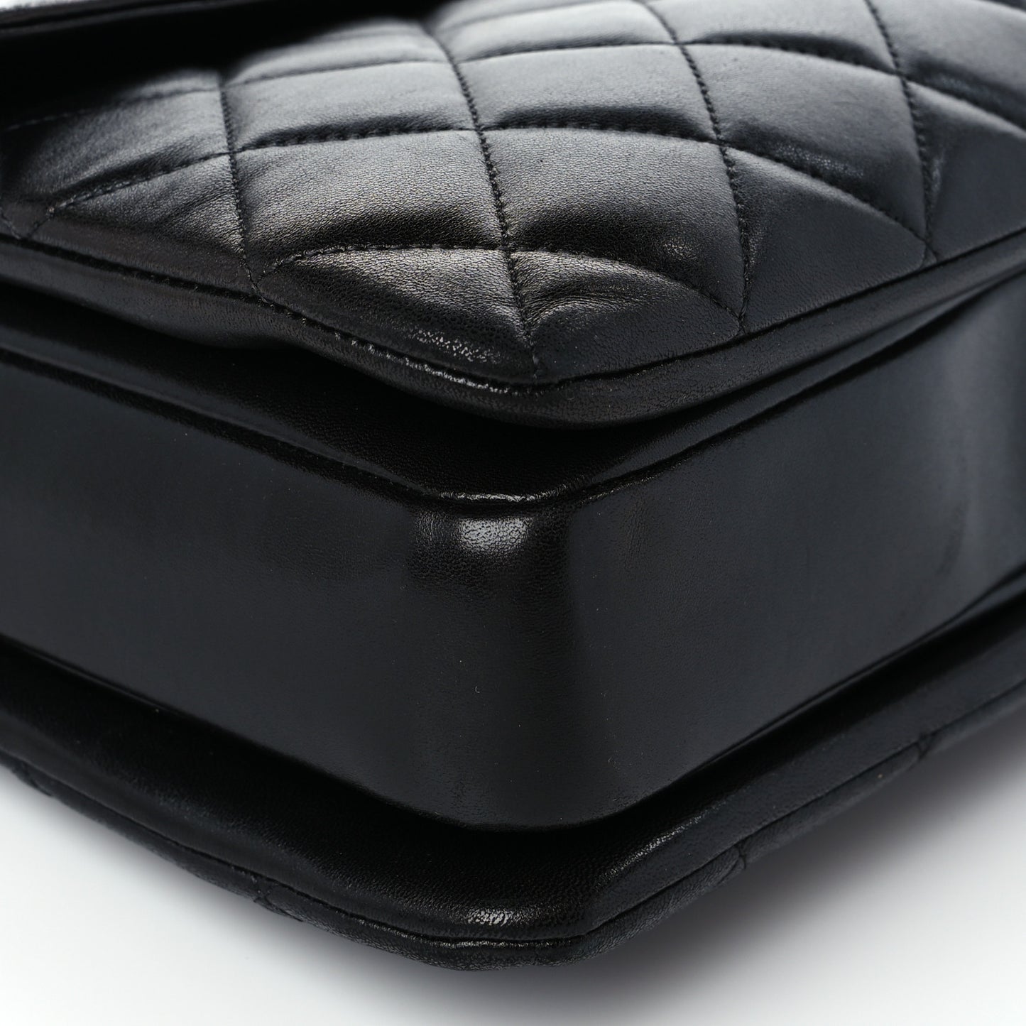 Lambskin Quilted Large Trendy CC Dual Handle Flap Bag Black