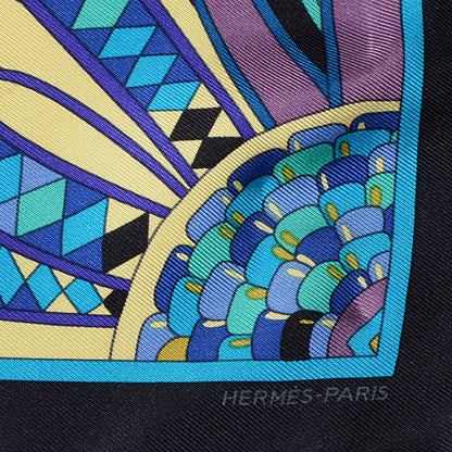 Hermes Silk Les Flots Du Cheval Pocket Square Scarf 3 of 6