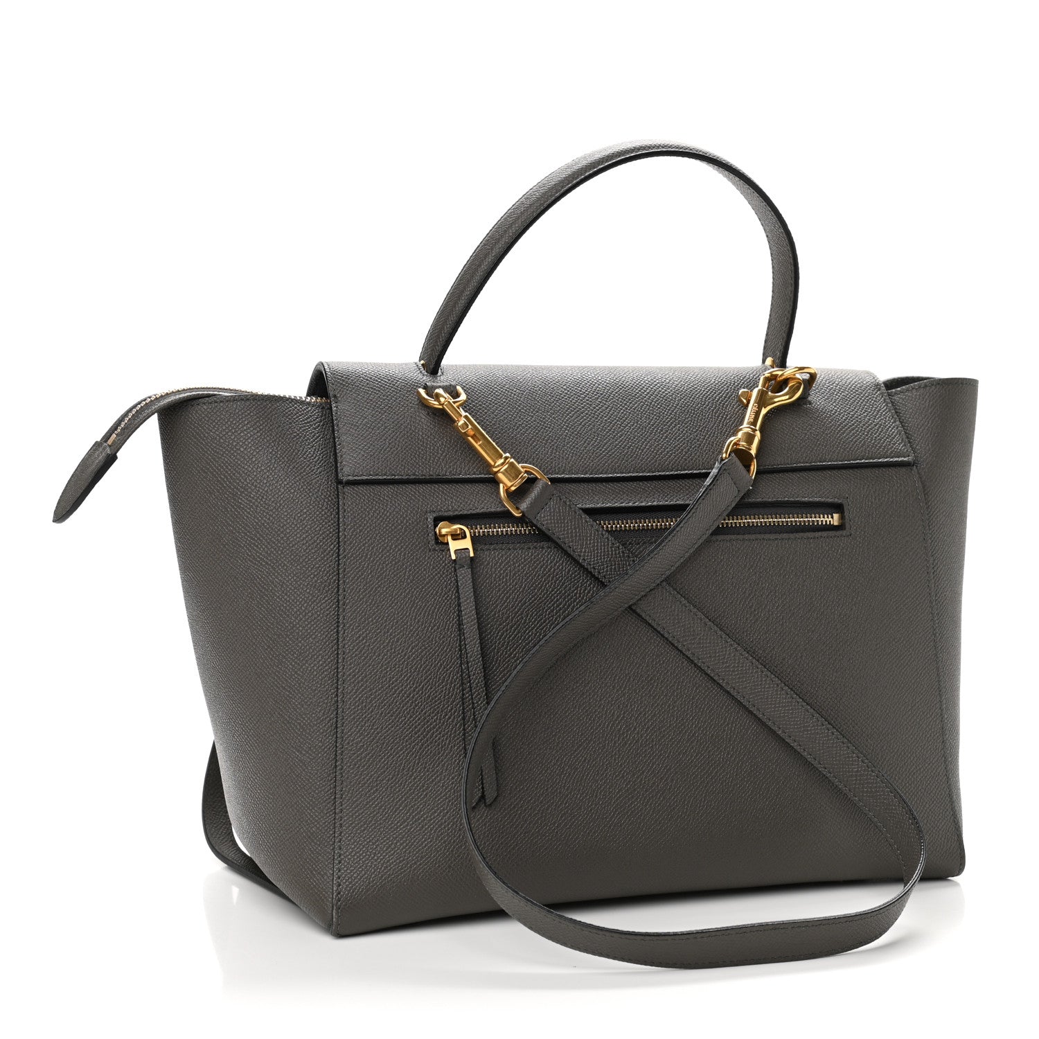 Celine Grained Calfskin Mini Belt Bag Grey 2 of 9