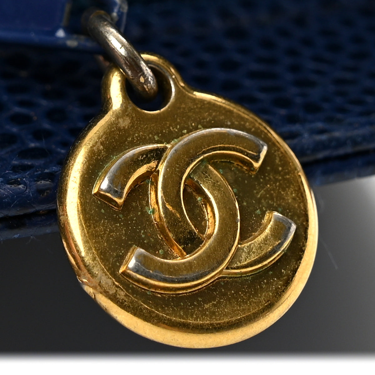 Chanel Caviar Timeless CC Cosmetic Pouch Blue 9 of 11
