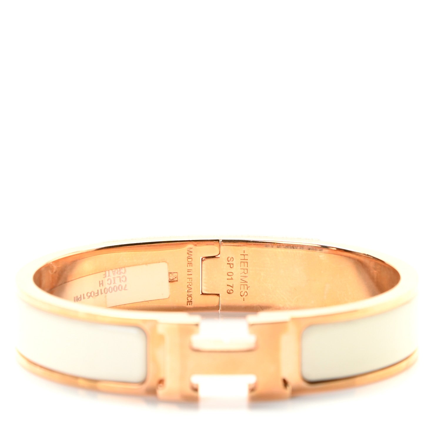 Hermes Enamel Narrow Clic Clac H Bracelet PM Craie 3 of 5