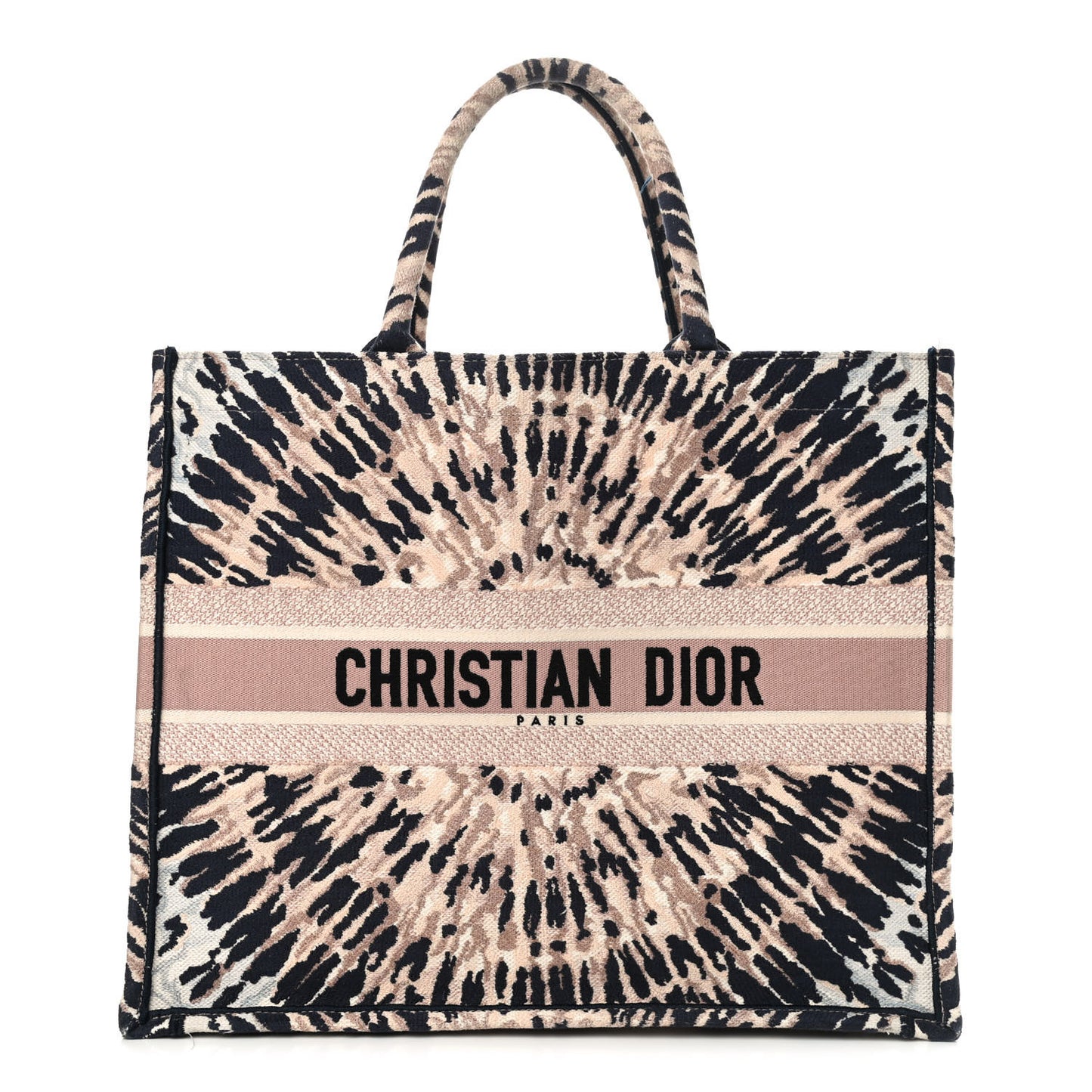 Canvas Embroidered Tie Dye Large Book Tote Multicolor