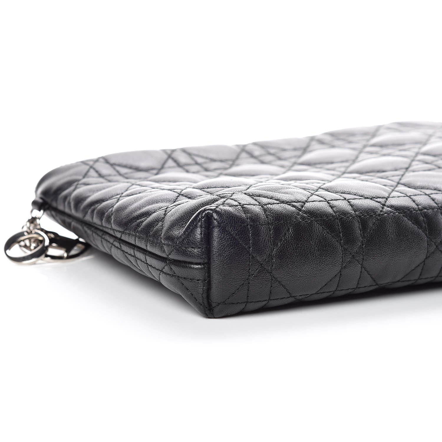 Christian Dior Lambskin Cannage Panarea Clutch Black 8 of 9