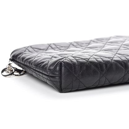 Christian Dior Lambskin Cannage Panarea Clutch Black 8 of 9