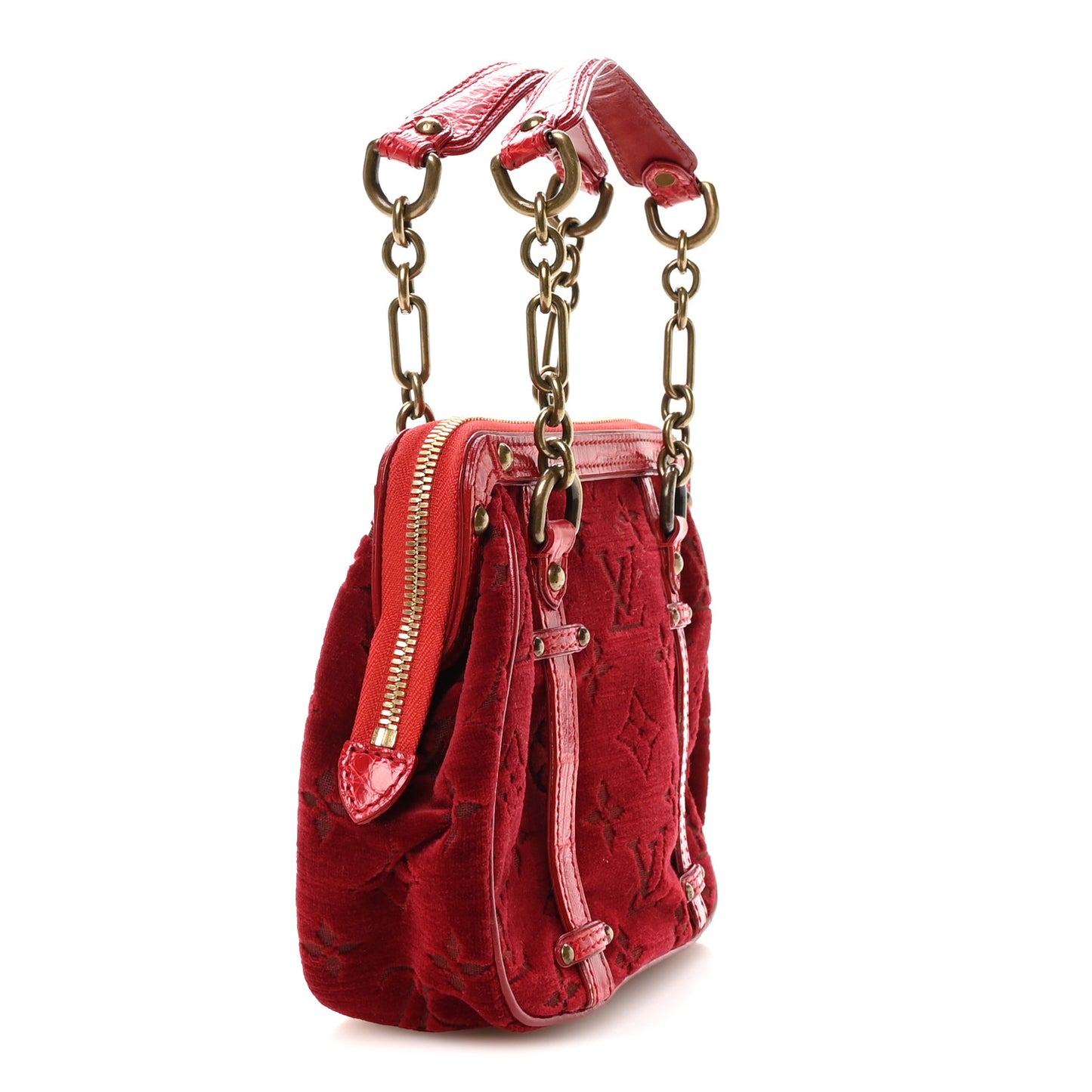 Monogram Velours Alligator Gracie PM Rouge